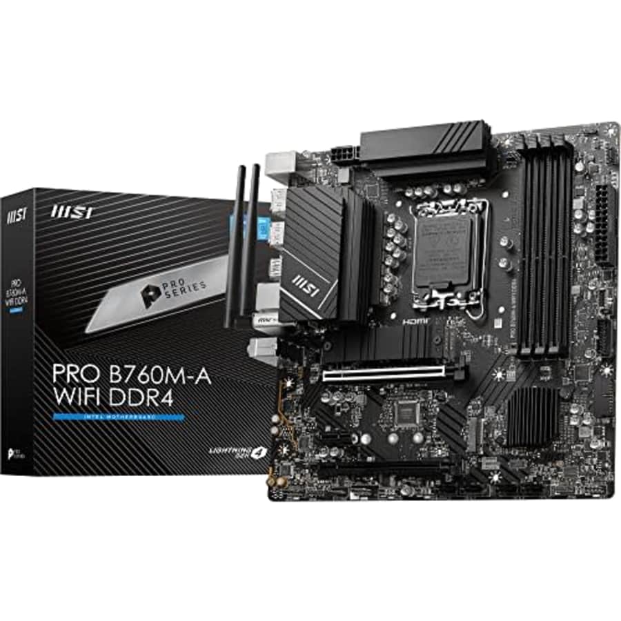 MSI PRO B760M-A WIFI DDR4 mATX Motherboard, 4x DDR4~128GB, 2x PCI-E x 16, 1x PCI-E x 1, 2x M.2, 4x for $171