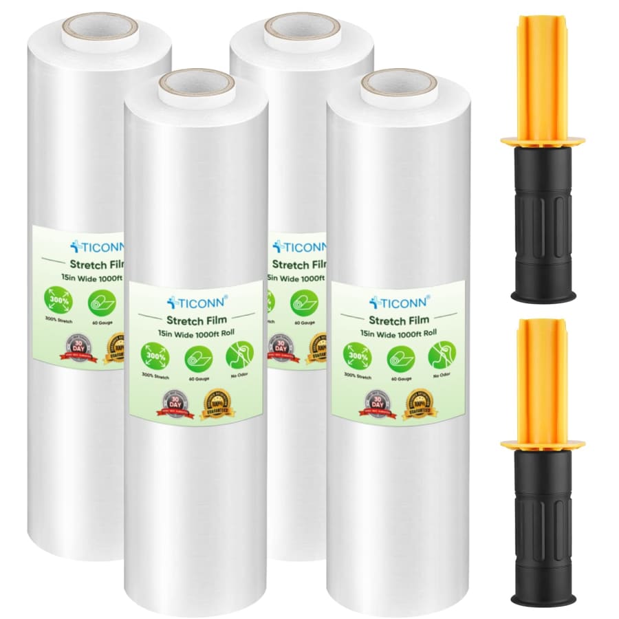 Ticonn 1,000-Foot Stretch Wrap 4-Pack for $50 Ticonn 1,000-Foot Stretch Wrap 4-Pack for $50