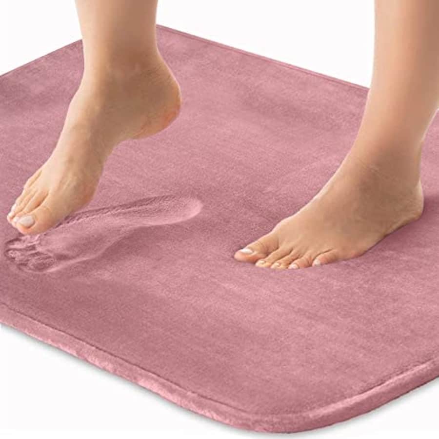 Gorilla Grip Thick Memory Foam Bath Rug, Soft Absorbent Luxury Mats, 30x20, Plush Velvet Topside, for $17