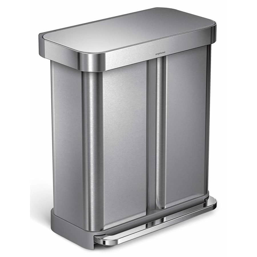 Simplehuman 58-Liter / 15.3-Gallon Dual-Compartment Rectangular Step Can with Liner Pocket for $200 Simplehuman 58-Liter / 15.3-Gallon Dual-Compartment Rectangular Step Can with Liner Pocket for $200
