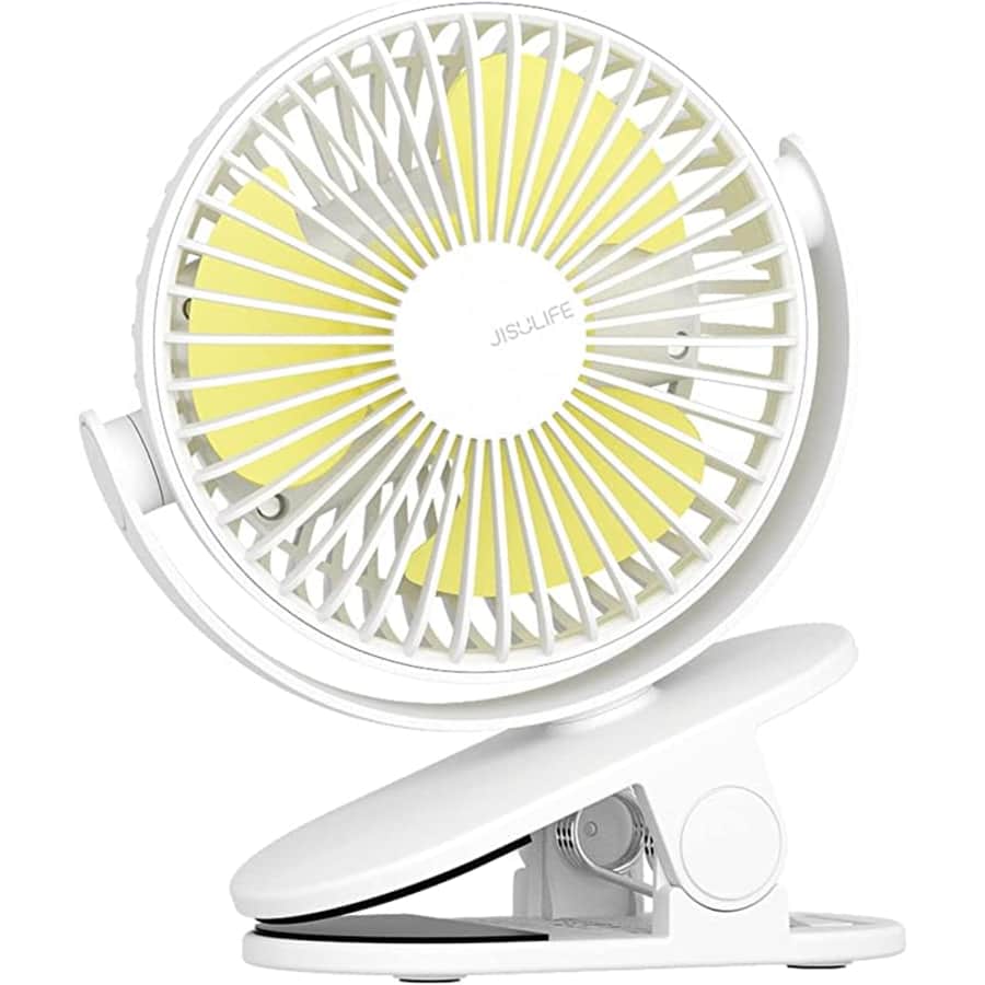 Jisulife Mini Clip-on Desk Fan for $22