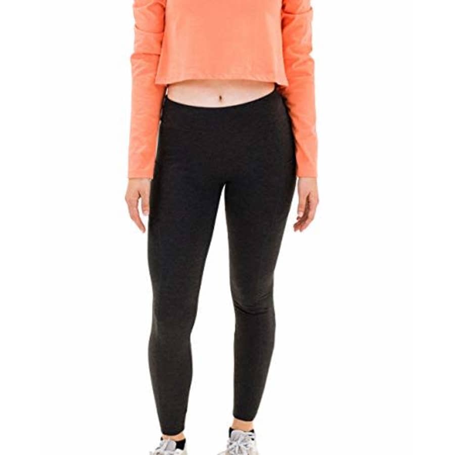 Spalding Women's Activewear Cotton Blend 25.5" Inseam Legging, Charcoal Heather Grey, S for $21