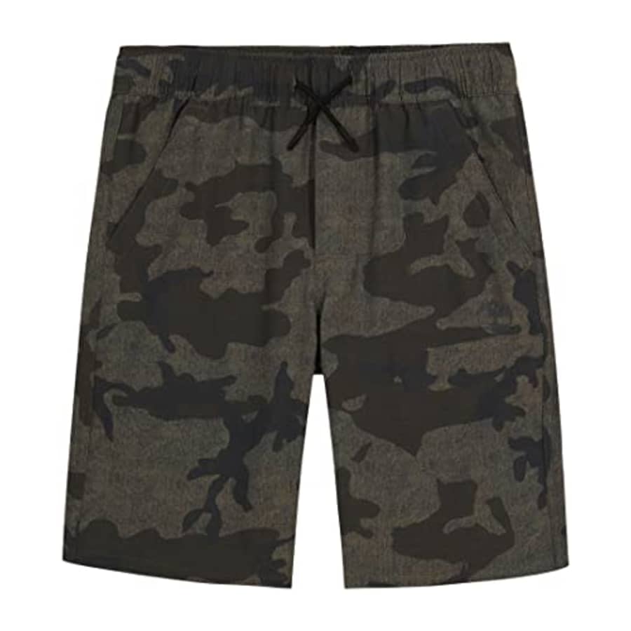 Timberland Boys' Amphibian 2-Way Stretch Pull-On Shorts, Dark Olive Big Camo, 14-16 for $18