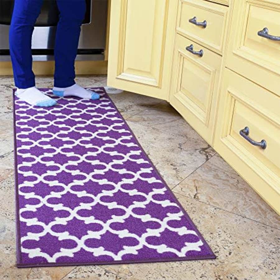 Ottomanson Glamour Collection Non-Slip Runner Rug, 20" X 59", Purple for $14