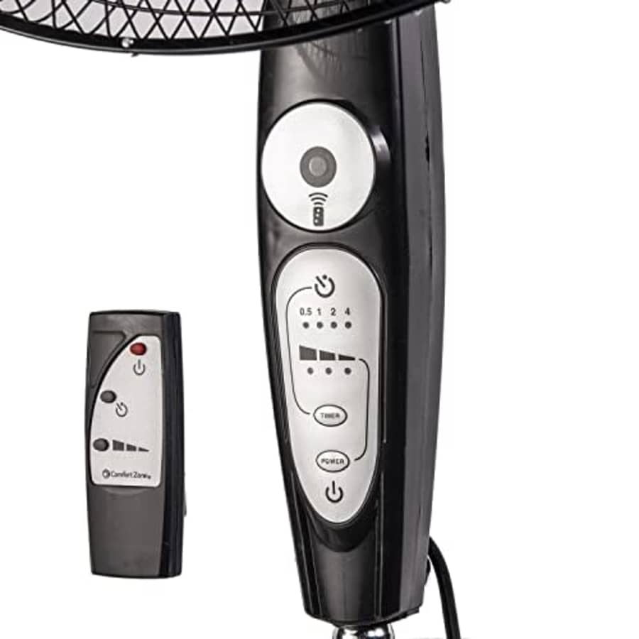 Comfort Zone CZST181RBK Quiet 3-Speed Adjustable Height 18-inch Oscillating Pedestal Fan with for $107 Comfort Zone CZST181RBK Quiet 3-Speed Adjustable Height 18-inch Oscillating Pedestal Fan with for $107