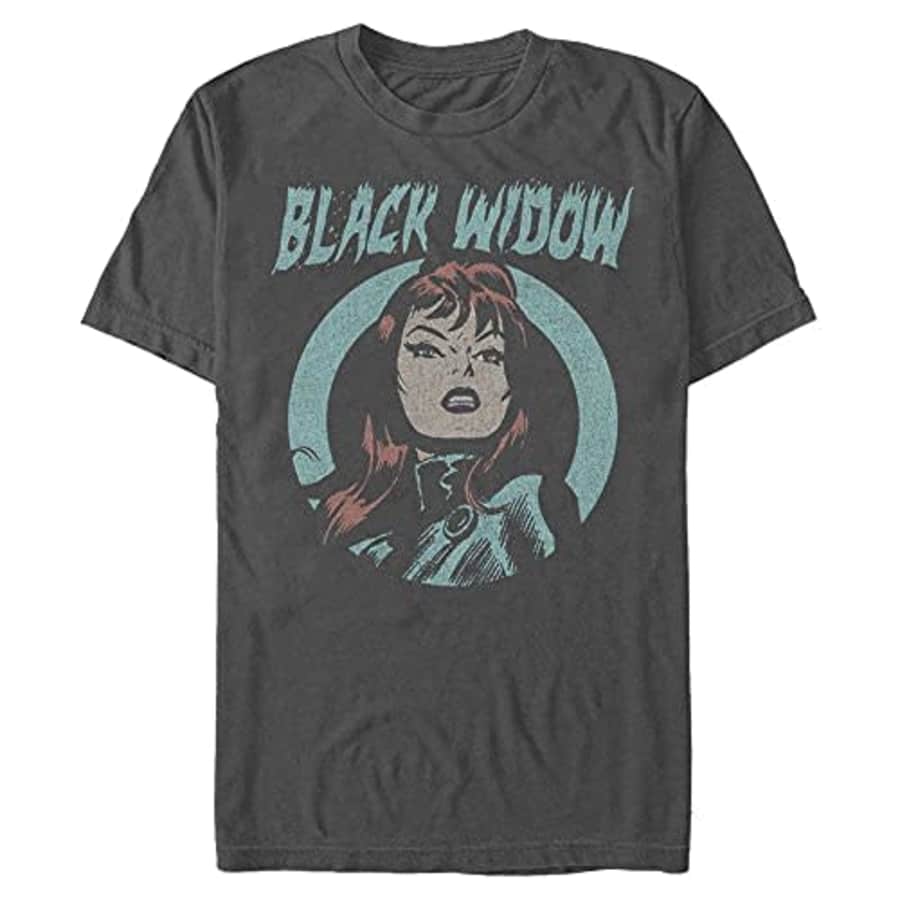 Marvel Men's Universe Grunge Widow T-Shirt, Charcoal, XX-Large for $24