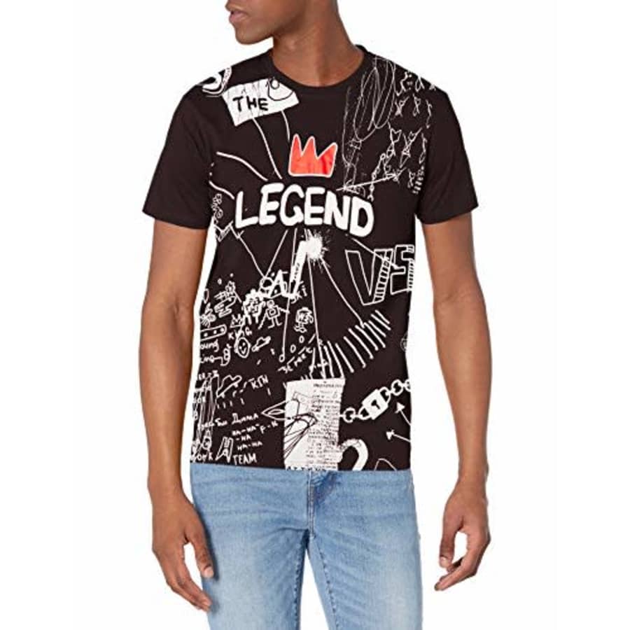 Southpole Men's Short Sleeve T-Shirt, Black Legend 2, Small for $12