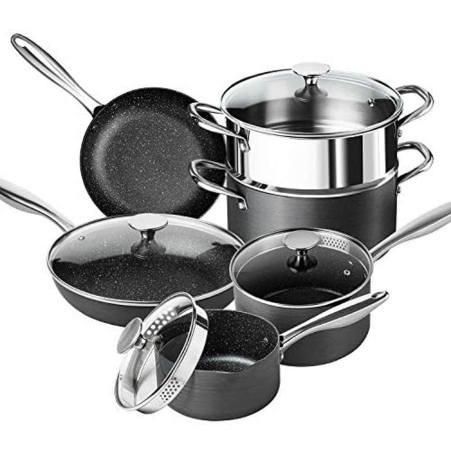 MICHELANGELO Pots and Pans Set Nonstick, Pro. Series Nonstick Hard Anodized Cookware Sets with for $80 MICHELANGELO Pots and Pans Set Nonstick, Pro. Series Nonstick Hard Anodized Cookware Sets with for $80