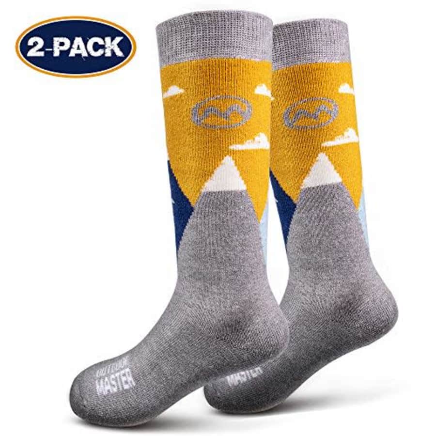 Outdoor Master OutdoorMaster Kids Ski Socks - Merino Wool Blend, OTC Design (S, Gray - 2) for $22 Outdoor Master OutdoorMaster Kids Ski Socks - Merino Wool Blend, OTC Design (S, Gray - 2) for $22