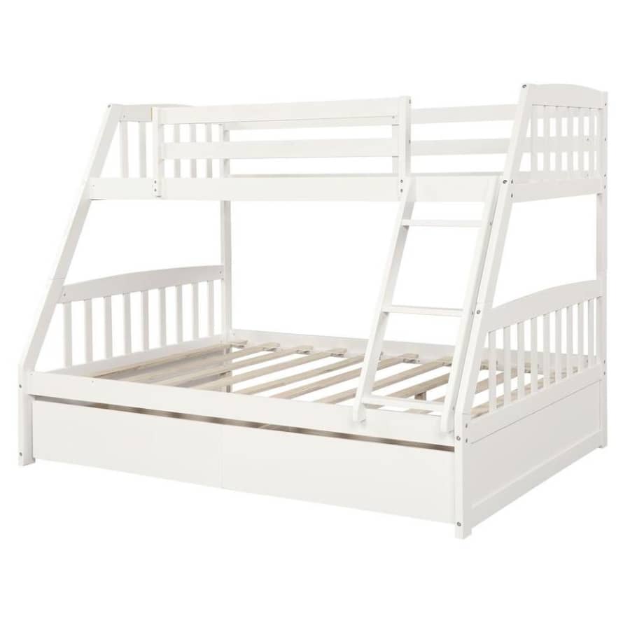 Harper & Bright Designs Solid Wood Twin-over-Full Bunk Bed w/ 2 Drawers for $482 Harper & Bright Designs Solid Wood Twin-over-Full Bunk Bed w/ 2 Drawers for $482