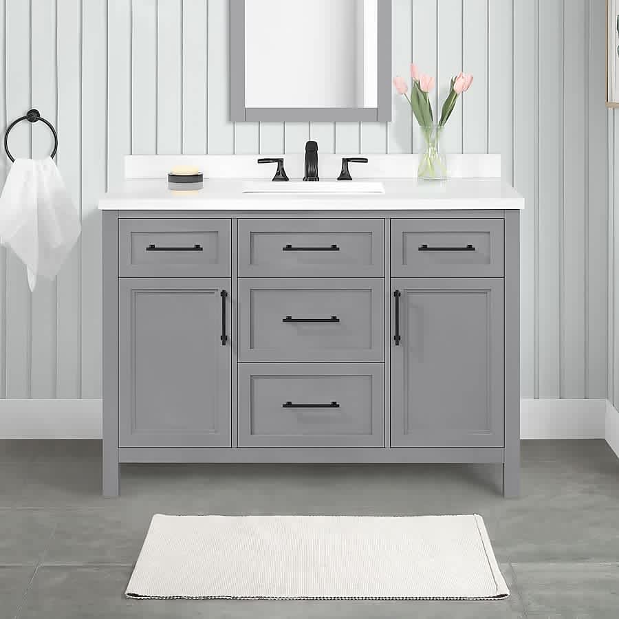 allen + roth Brinkhaven 48" Undermount Single Sink Bathroom Vanity w/ Stone Top for $999 allen + roth Brinkhaven 48" Undermount Single Sink Bathroom Vanity w/ Stone Top for $999