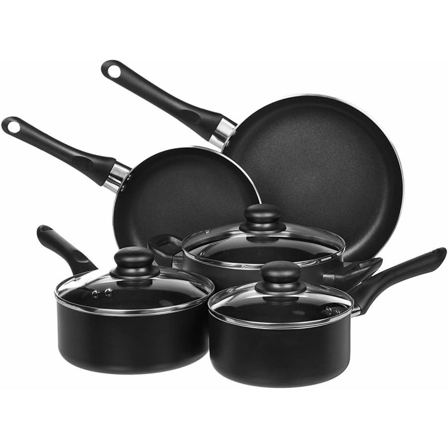 Amazon Basics 8-Piece Non-Stick Cookware Set for $45 Amazon Basics 8-Piece Non-Stick Cookware Set for $45