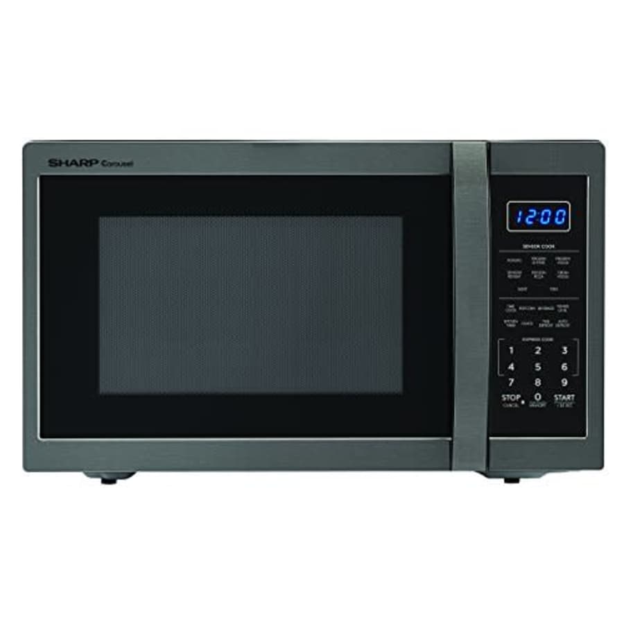 SHARP ZSMC1452CH 1,100 Watt Countertop Microwave Oven, 1.4 Cubic Foot, Black Stainless Steel for $170