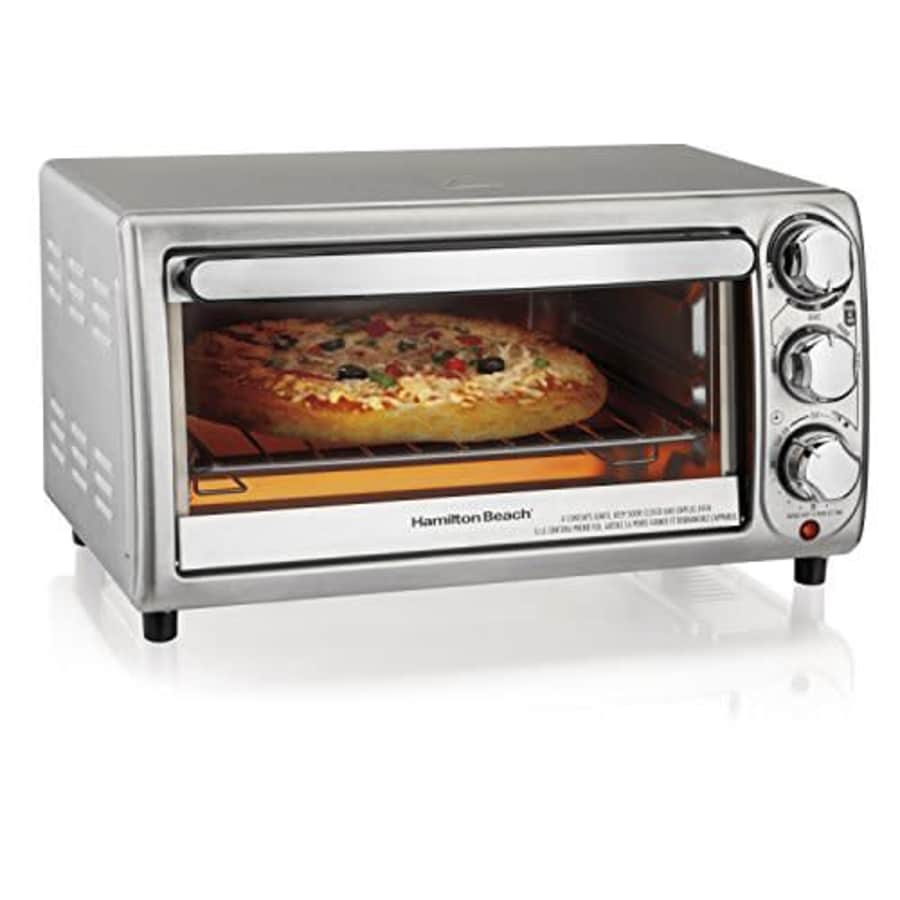 Hamilton Beach 4-Slice Countertop Toaster Oven with Bake Pan, Stainless Steel (31143) for $57
