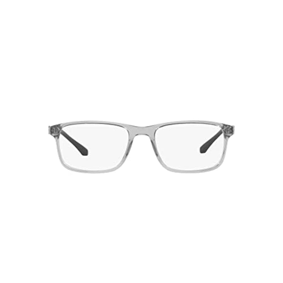 Emporio Armani Men's EA3098 Rectangular Sunglasses, Transparent Grey/Demo Lens, 53 mm for $46