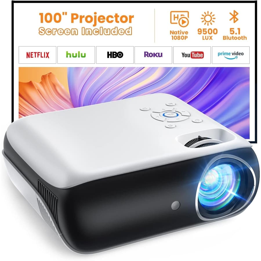 1080p Bluetooth Projector w/ 100" Screen for $64 1080p Bluetooth Projector w/ 100" Screen for $64