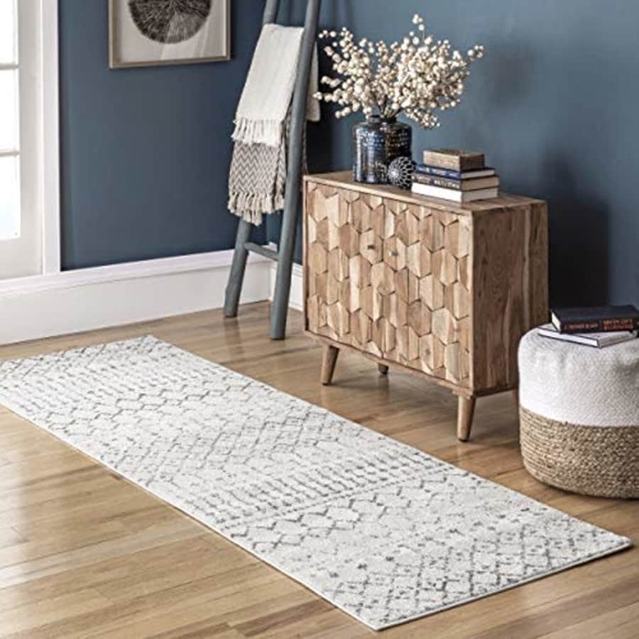 nuLOOM Moroccan Blythe Runner Rug, 2' 6" x 16', Grey/Off-white for $75 nuLOOM Moroccan Blythe Runner Rug, 2' 6" x 16', Grey/Off-white for $75