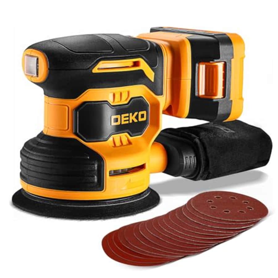 DEKOPRO 20V Orbital Sander Cordless Power Sander Tool with Battery and Charger Electric Hand for $40