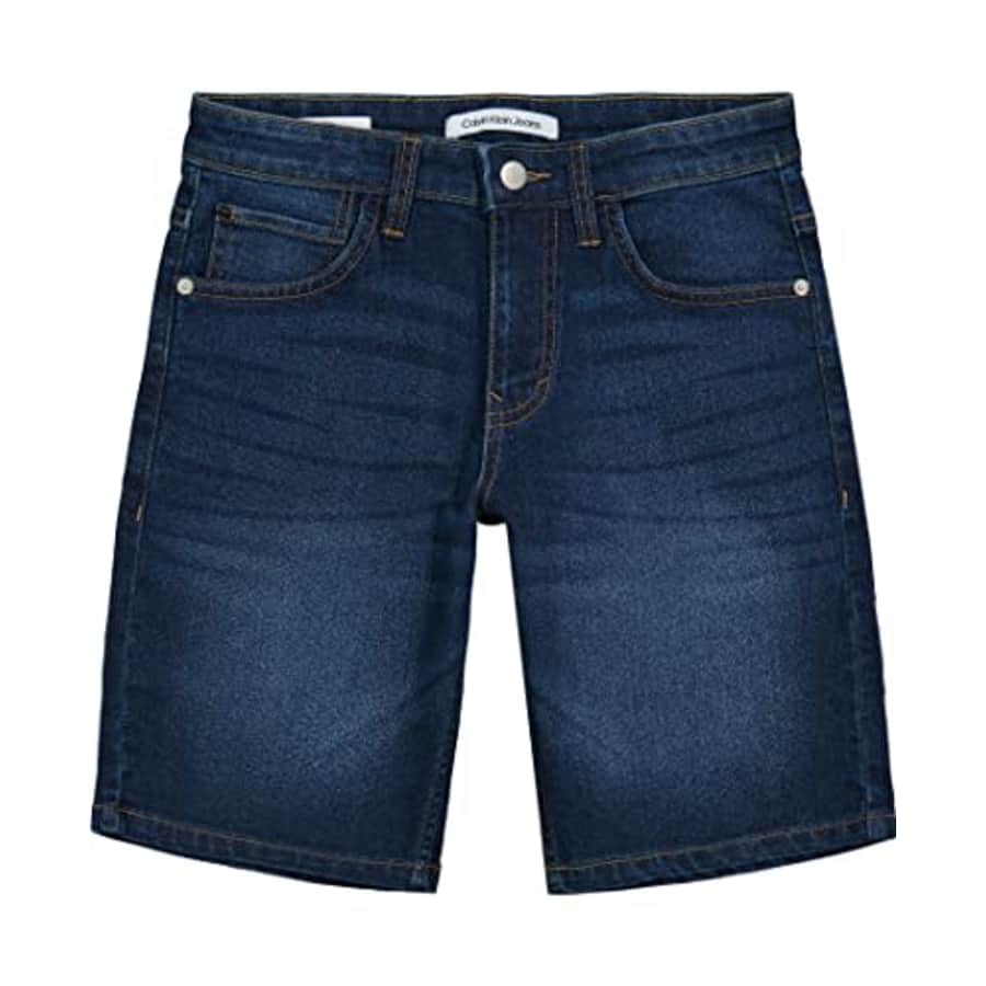 Calvin Klein Boys' Big Stretch Denim Short, Dark Blue Austin 22, 16 for $38