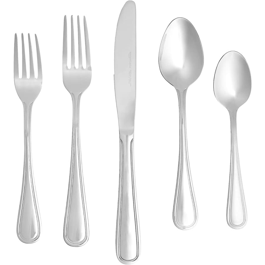 Amazon Basics 20-Piece Stainless Steel Crown Flatware Set: $10