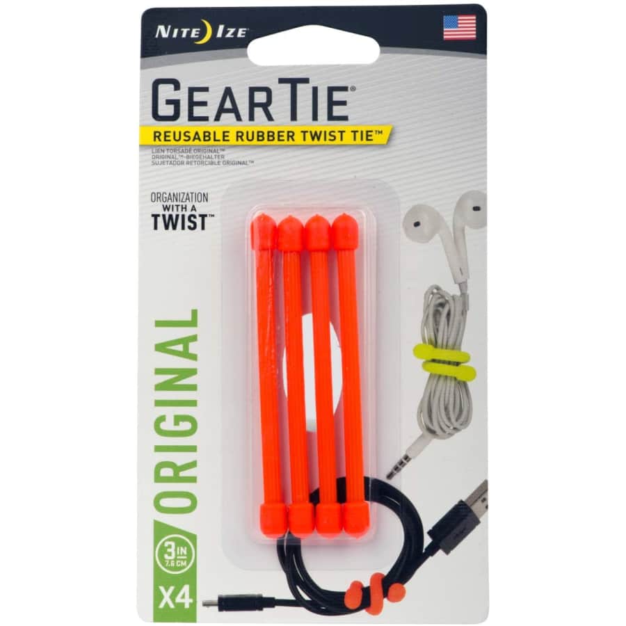 Nite Ize Original Gear Reusable Rubber Twist Tie 4-Pack for $4