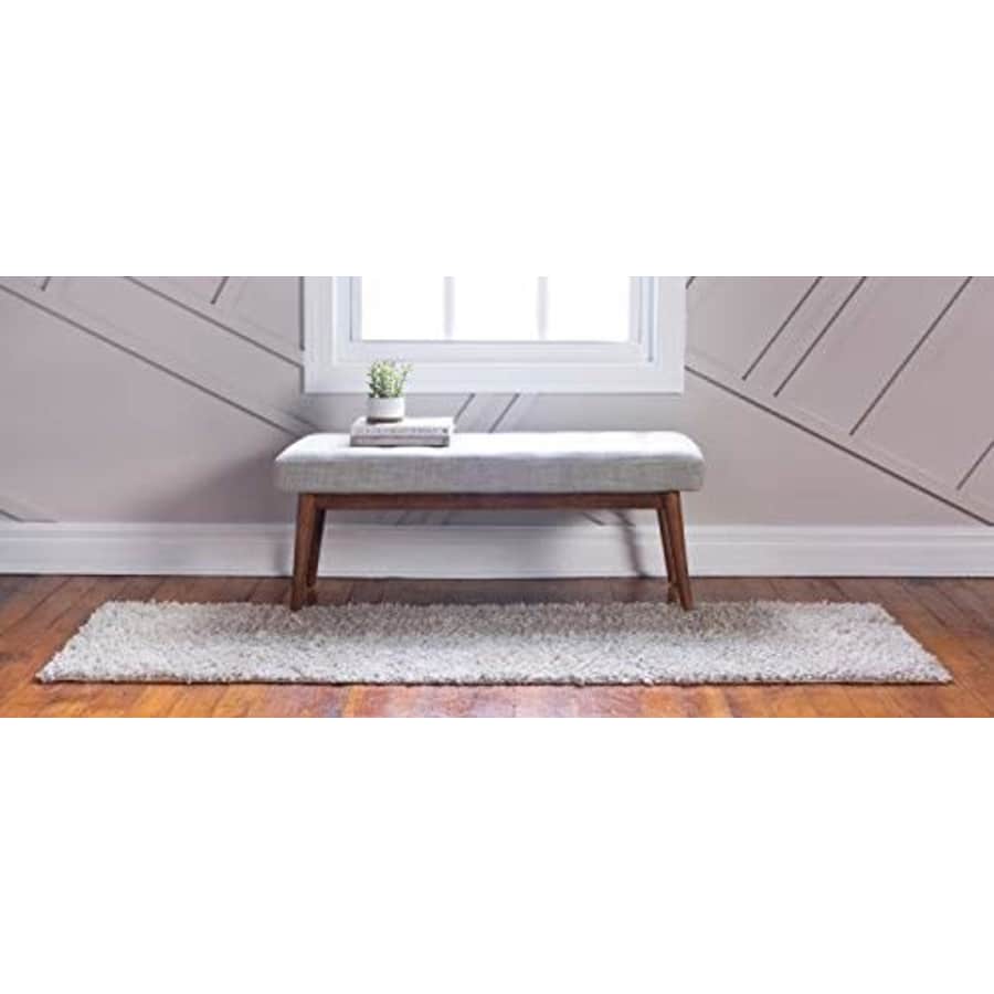 Unique Loom Davos Shag Collection Contemporary Soft Cozy Solid Shag Linen Runner Rug (2' 2 x 6' 7) for $59