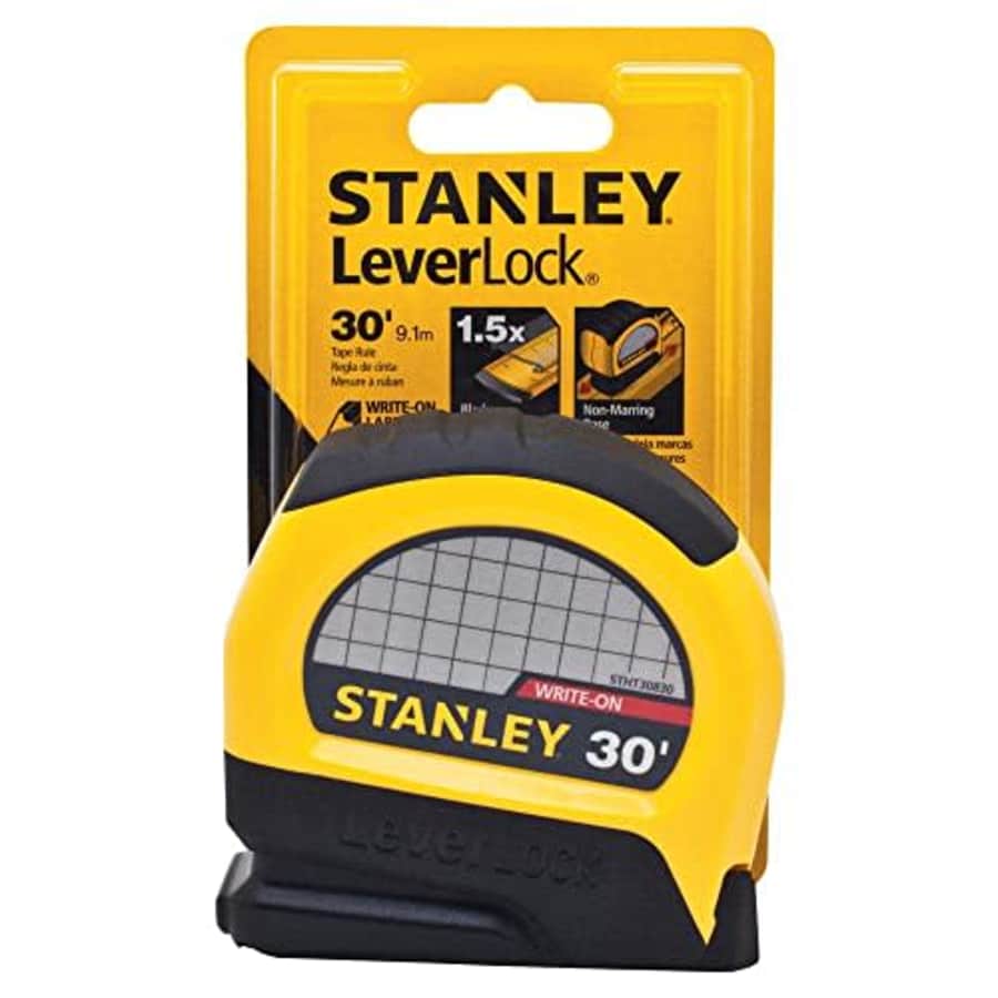 Stanley Tools Tape Measure, Steel, Yellow/Black, 30 ft. for $23