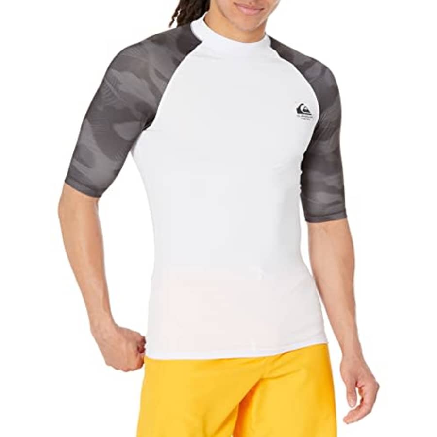 Quiksilver mens Aloha Time Short Sleeve Surf Tee Rashguard Rash Guard Shirt, White, Small US for $16 Quiksilver mens Aloha Time Short Sleeve Surf Tee Rashguard Rash Guard Shirt, White, Small US for $16