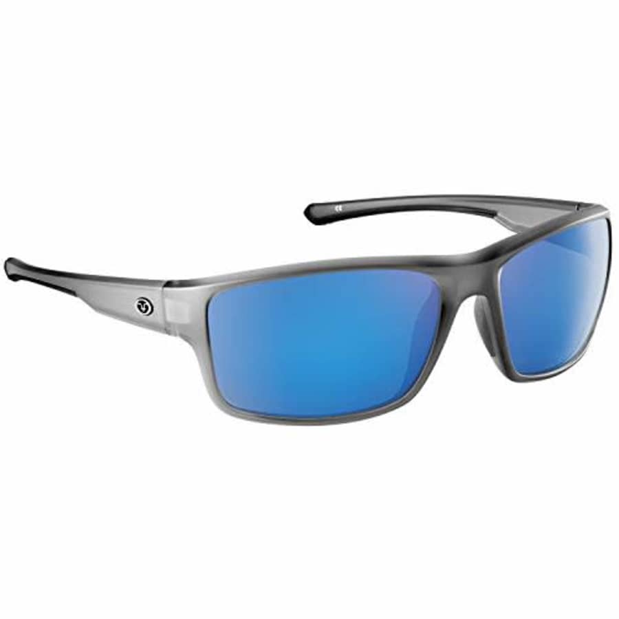 Flying Fisherman Chordata Polarized Rectangular Sunglasses, Matte Crystal Gray Frame/Smoke-Blue for $62