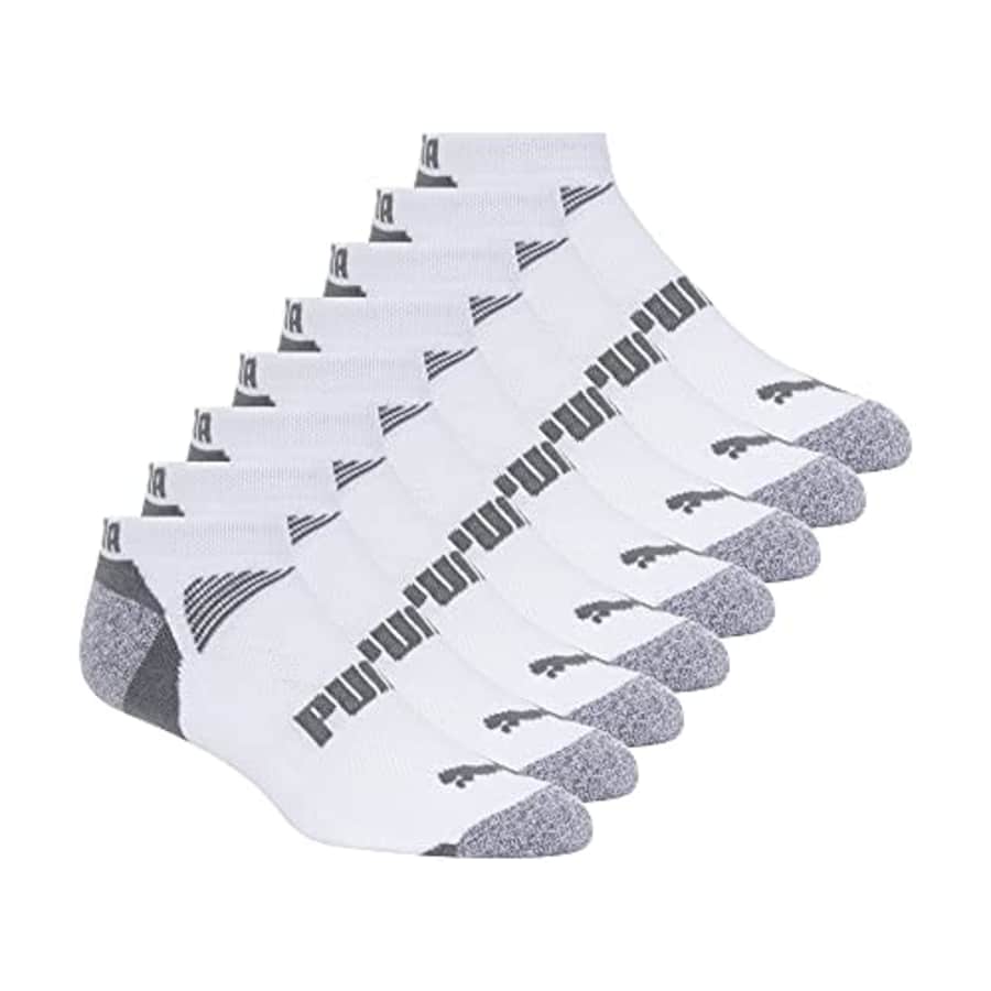PUMA Men's 8 Pack Cool Cell No Show Socks, White/Grey, 10-13 for $24 PUMA Men's 8 Pack Cool Cell No Show Socks, White/Grey, 10-13 for $24