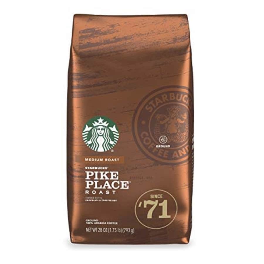 Starbucks Medium Roast Ground Coffee Pike Place Roast 100% Arabica 1 bag (28 oz.) for $19 Starbucks Medium Roast Ground Coffee Pike Place Roast 100% Arabica 1 bag (28 oz.) for $19