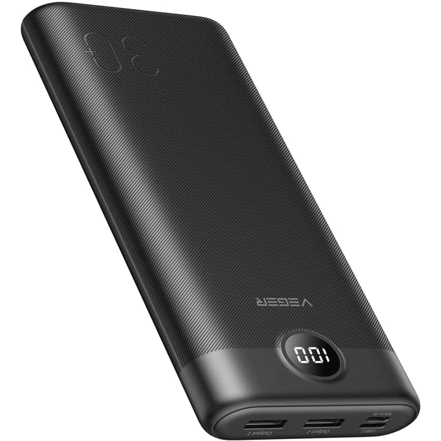 Veger 30,000mAh USB-C Slim Portable Power Bank for $18