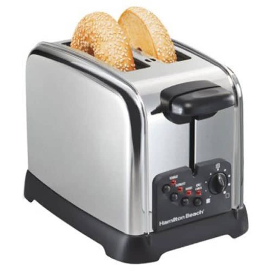 Hamilton Beach Classic Chrome 2 Slice Extra Wide Slot Toaster with Bagel and Defrost Settings, for $54 Hamilton Beach Classic Chrome 2 Slice Extra Wide Slot Toaster with Bagel and Defrost Settings, for $54
