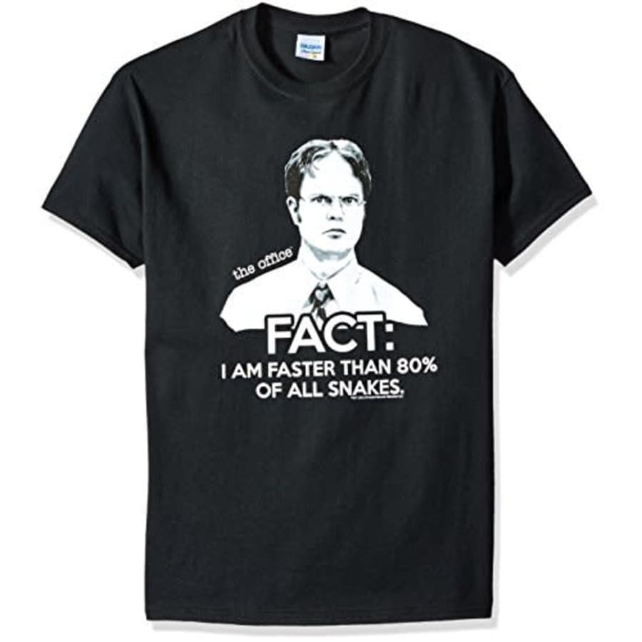 T-Line Men's The Office TV Series Dwight Faster Graphic T-Shirt, Black, XX-Large for $10