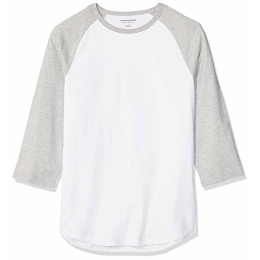 Amazon Essentials Men's Slim-Fit 3/4 Sleeve Baseball T-Shirt, Light Gray Heather/White, X-Small for $8 Amazon Essentials Men's Slim-Fit 3/4 Sleeve Baseball T-Shirt, Light Gray Heather/White, X-Small for $8