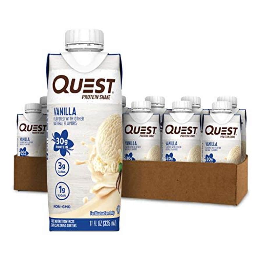 Quest Nutrition Vanilla Protein Shake, High Protein, Low Carb, Gluten Free, Keto Friendly, 12Count for $27