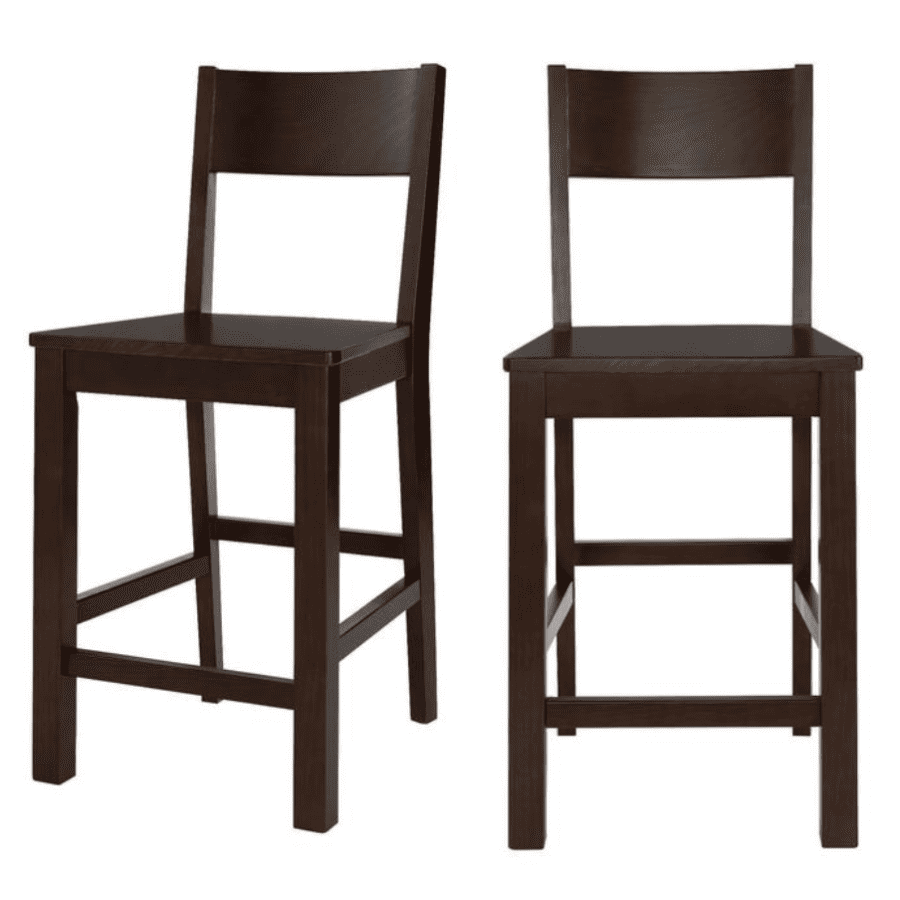 StyleWell Lincoln Wood Counter Stool w/ Square Back 2-Pack for $89