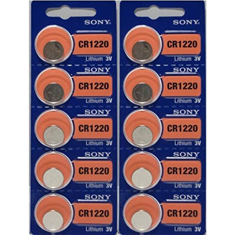 10 X Cr1220 Sony 3 Volt Lithium Coin Cell Batteries (On Card) for $9