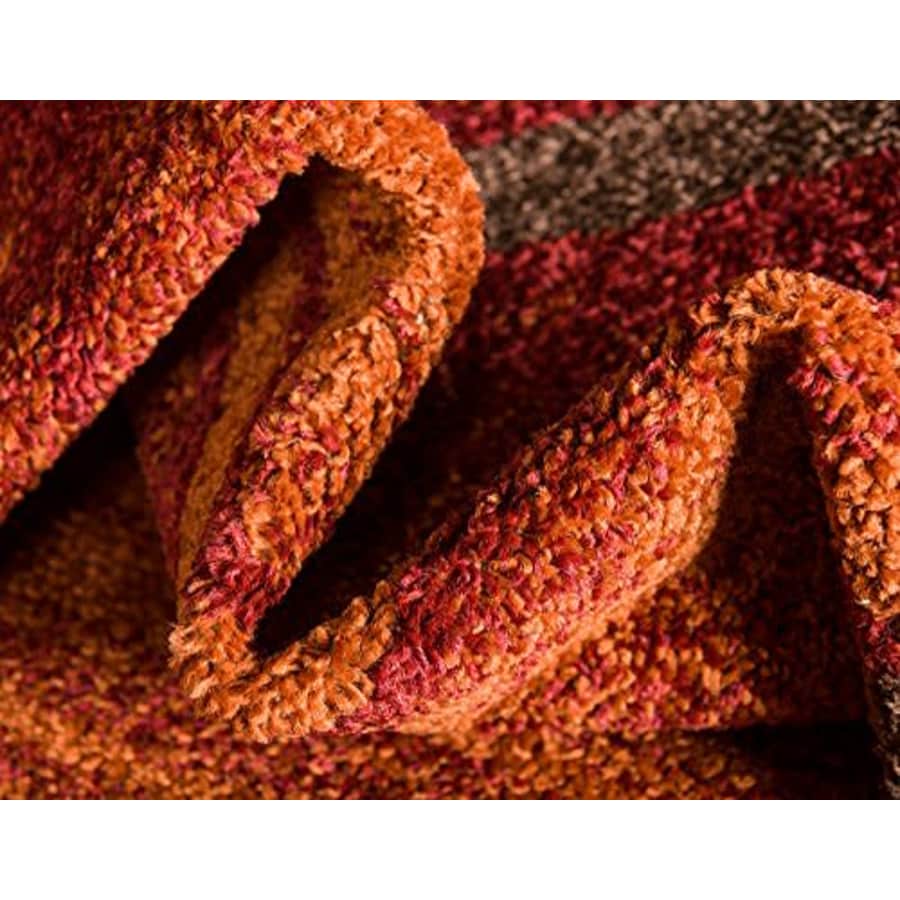 Unique Loom Autumn Collection Border Casual Rustic Warm Toned Terracotta Area Rug (5' 0 x 8' 0) for $87