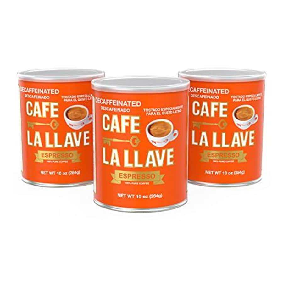 Cafe La Llave Decaf Espresso Dark Roast Coffee (3 x 10 oz Cans) for $18