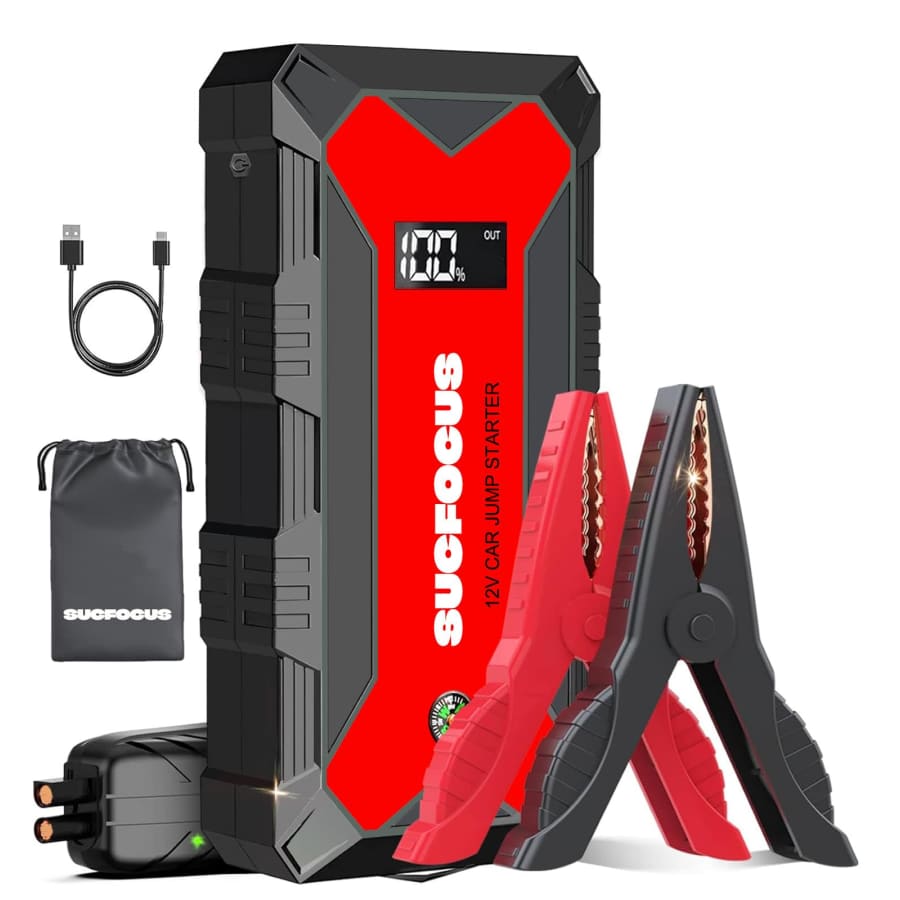 Sucfocus 2500A Portable Car Battery Jump Starter for $25 w/ Prime