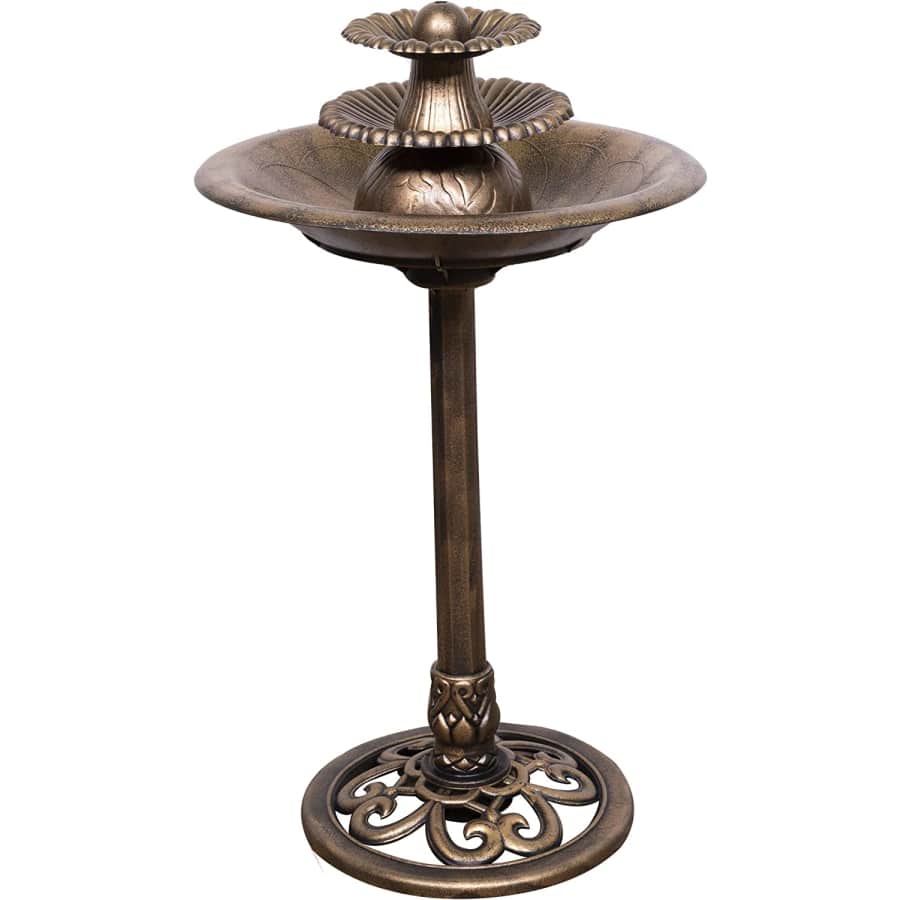 Alpine 3-Tier Pedestal Fountain / Birdbath for $59