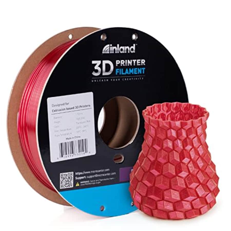Inland 1.75mm Translucent Red PETG 3D Printer Filament, Dimensional Accuracy +/- 0.03 mm - 1kg for $23 Inland 1.75mm Translucent Red PETG 3D Printer Filament, Dimensional Accuracy +/- 0.03 mm - 1kg for $23