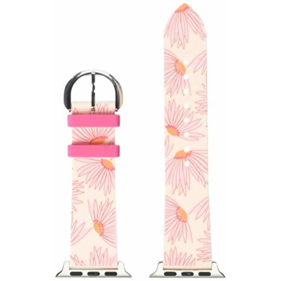 kate spade new york pink floral-print silicone 38/40mm interchangeable smartwatch band for $50