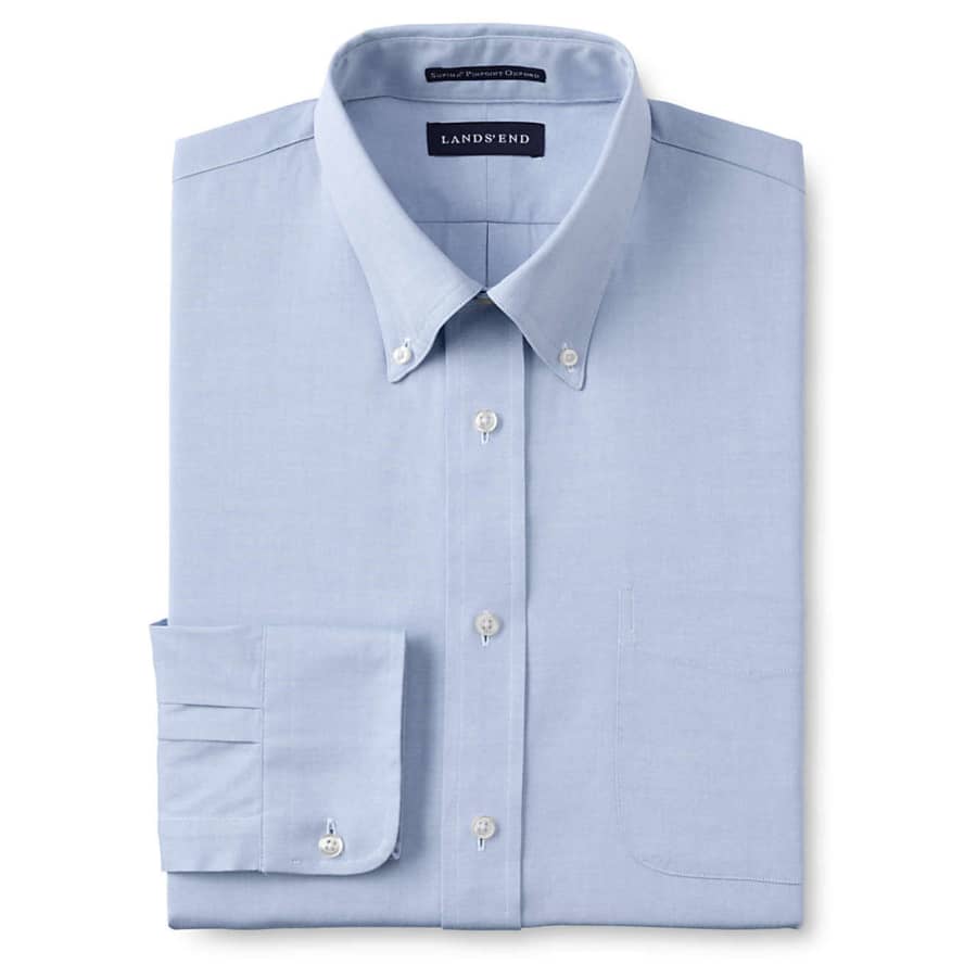 Lands' End Men's Buttondown Supima Pinpoint Shirt for $16