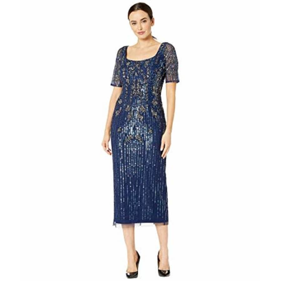 Adrianna Papell Women's Bead MESH Dress, Light Navy, 10 for $233 Adrianna Papell Women's Bead MESH Dress, Light Navy, 10 for $233
