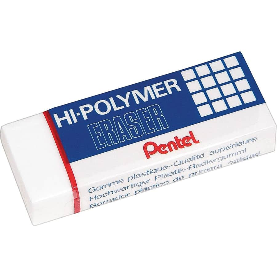 Pentel Hi-Polymer Latex Free Eraser 3-Pack for 10 cents