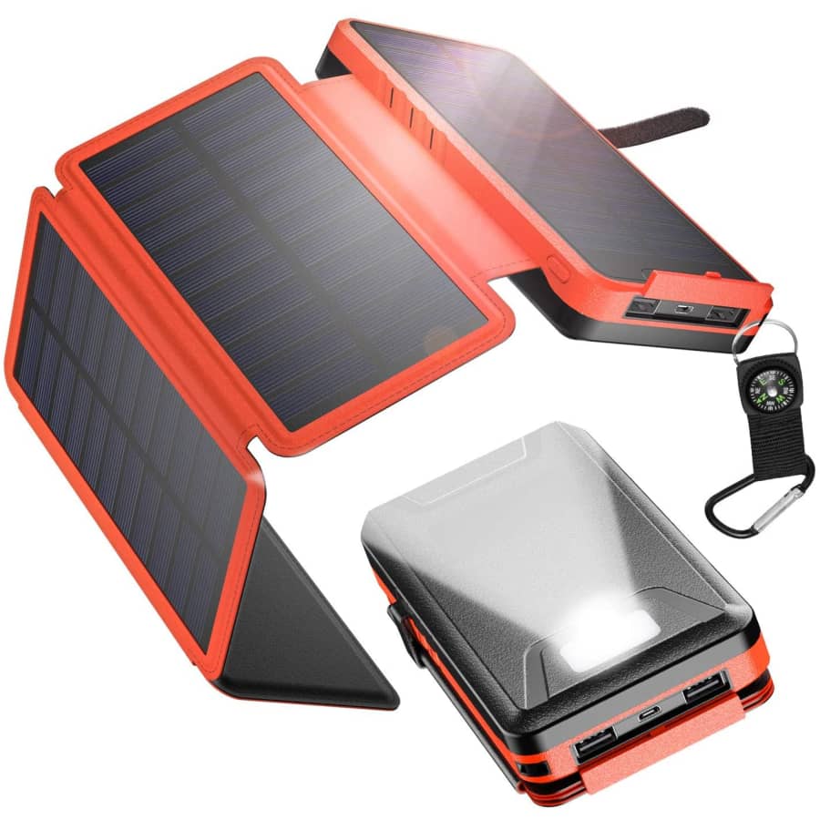 Iesafy 26,800mAh Solar Power Bank for $20