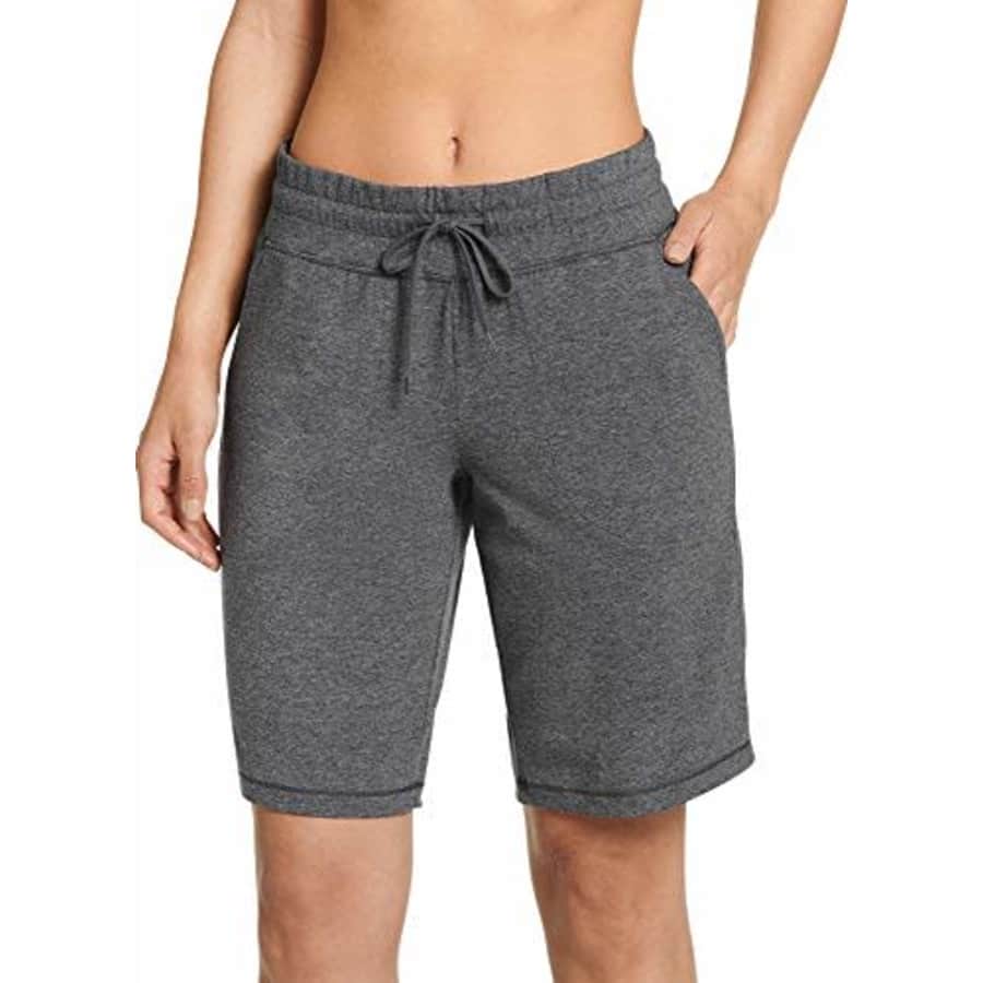 Jockey Women's Activewear Cotton Stretch Jersey Bermuda Short, Charcoal Grey Heather, s for $30