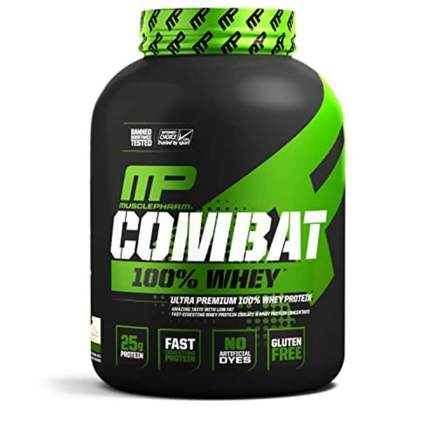 Muscle Pharm MusclePharm Combat 100% Whey, Muscle-Building Whey Protein Powder, Vanilla, 5 Pounds, 73 Servings for $85 Muscle Pharm MusclePharm Combat 100% Whey, Muscle-Building Whey Protein Powder, Vanilla, 5 Pounds, 73 Servings for $85